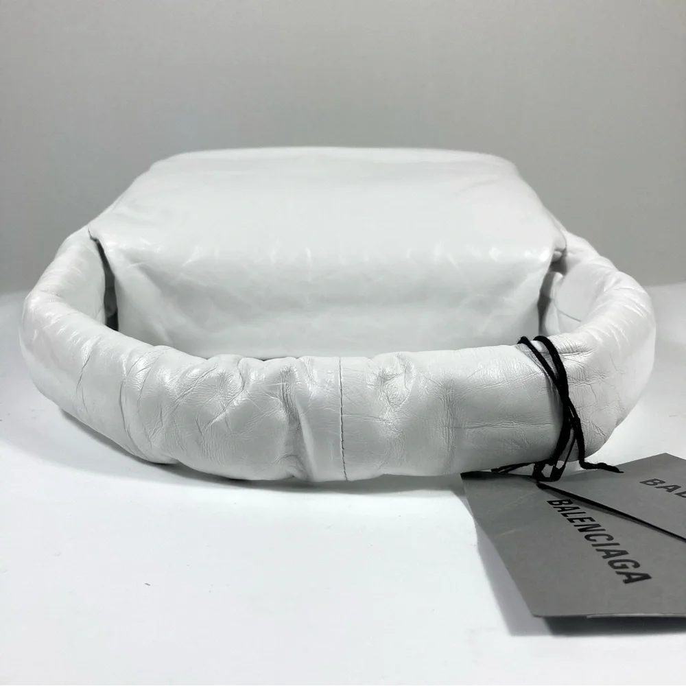 Balenciaga Small Monaco Leather Shoulder Bag Optic White NEW 7878962AA3Z - Picture 11 of 17
